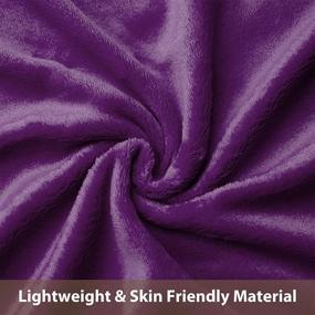 img 4 attached to 👾 VEEYOO Purple Flannel Fleece Blanket Twin Size - Lightweight Super Soft Bed Throws and Couch Blankets for Teens Boys Girls (60x80 Inch) - Fuzzy & Plush Luxury Throws and Blankets