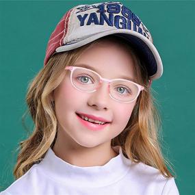 img 3 attached to 😎 Kingswit Kids Blue Light Blocking Glasses 2 Pack, Computer Gaming TV Glasses for Boys Girls Age 3-15 with Blu-ray Filter, Anti Glare, and Eyestrain Protection in Pink and Blue Shades