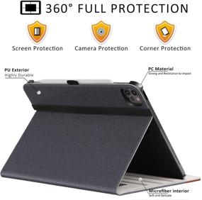 img 2 attached to 📱 ZtotopCases Premium PU Leather iPad Pro 12.9 Case 2021: Multiple Viewing Angles, Auto Sleep/Wake, Pencil Charging - Denim Black