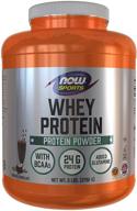 🏋️ now sports nutrition whey protein: 24g bcaas, dutch creamy chocolate powder, 6lb brown – optimal workout fuel logo