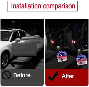 img 1 attached to Enhance Your Car with 4PCS Car Door Logo Light LED Projector Ghost 3D Shadow Lights - Compatible with C-W205 E Class W212 W213 X253 A-W176 W177 Accessories