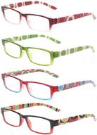 👓 4 pairs of stylish women's reading glasses with quality spring hinges logo