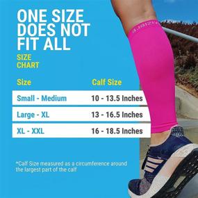 img 2 attached to 🏃 BeVisible Sports Calf Compression Sleeve - Toeless Leg Compression Socks for Men & Women - Shin Splint Relief, Calf Pain Relief, Running, Cycling, Travel - 1 Pair