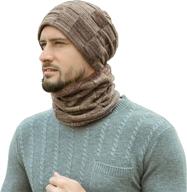 🧣 cozy winter beanie hats scarf set: men's warm knit hats, skull cap, and neck warmer - fleece lined hat & scarf for women logo