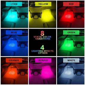 img 1 attached to 🚗 LETOUR Car Interior Lights - 4pcs 72 LED RGB Multi Color Music Car LED Strip Lights, Waterproof Underdash Lighting Kits with Wireless Remote Control & Music Sensor, DC 12V Car Charger Included