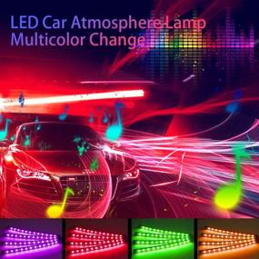 img 3 attached to 🚗 LETOUR Car Interior Lights - 4pcs 72 LED RGB Multi Color Music Car LED Strip Lights, Waterproof Underdash Lighting Kits with Wireless Remote Control & Music Sensor, DC 12V Car Charger Included