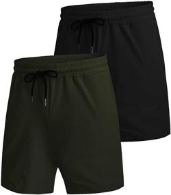 img 3 attached to 🏋️ COOFANDY Men's 2 Pack Quick Dry Gym Shorts for Bodybuilding, Weightlifting, Training, Running, Jogging with Pockets