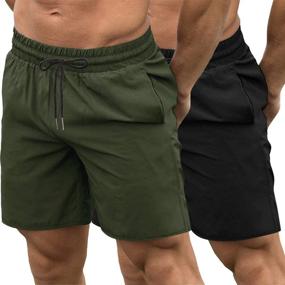 img 4 attached to 🏋️ COOFANDY Men's 2 Pack Quick Dry Gym Shorts for Bodybuilding, Weightlifting, Training, Running, Jogging with Pockets