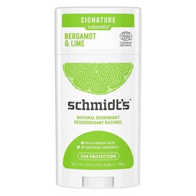 img 4 attached to 🍃 Schmidt's Bergamot and Lime Natural Deodorant: Aluminum-Free, Certified Natural, Vegan, and Cruelty-Free, 24-Hour Odor Protection, 2.65 oz