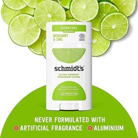 img 1 attached to 🍃 Schmidt's Bergamot and Lime Natural Deodorant: Aluminum-Free, Certified Natural, Vegan, and Cruelty-Free, 24-Hour Odor Protection, 2.65 oz