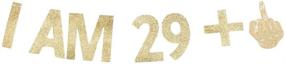 img 3 attached to 🎉 I AM 29+1 Banner: Funny/Gag 30th Birthday Party Sign and Gold Gliter Paper Photoprops - Unique 30 Bday Party Decorations