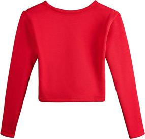 img 3 attached to 👗 DANSHOW Kids’ Long Sleeve Wrap Tops Leotards: Stylish Ballet Cardigan Dress for Girls Dance