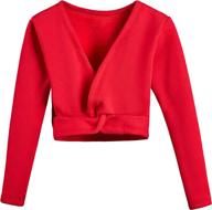 👗 danshow kids’ long sleeve wrap tops leotards: stylish ballet cardigan dress for girls dance логотип