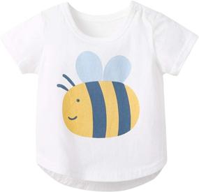 img 3 attached to 👶 Adorable Pureborn Collared Sleeve Graphic Girls' Tops, Tees & Blouses for Trendy Toddlers