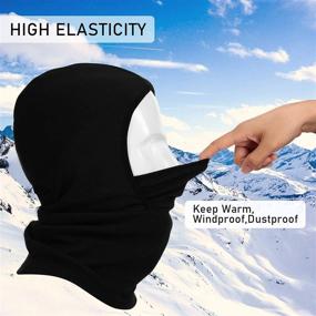 img 2 attached to 🧣 Kids Balaclava Hat Winter Ski Face Covering Windproof Thermal Neck Warmer Gaiter for Cold Weather Outdoor Sports - 3 Pieces