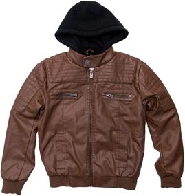 img 1 attached to 🧥 RAY Boys' Motorcycle Leather Jacket with Collar - Jackets & Coats for Kids