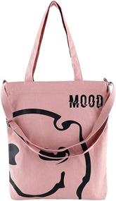 img 3 attached to 👜 Jeelow Canvas Tote Bag with Dual Handles for Women - Handbags and Wallets