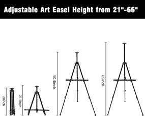 img 2 attached to 🎨 Dolicer 66" Art Easel Stand: Adjustable Aluminum Tripod Display for Artists - Ideal for Field, Floor, and Tabletop - Portable Bag Included