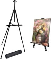 🎨 dolicer 66" art easel stand: adjustable aluminum tripod display for artists - ideal for field, floor, and tabletop - portable bag included logo