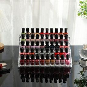 img 1 attached to Cq Acrylic Clear Nail Polish Organizer and Storage: 5 Layer Rack Tabletop Display Stand for 45 Bottles, 5 Tier Essential Oils Holder – Perfect for Professional Nail Salons