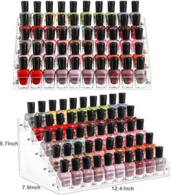 img 2 attached to Cq Acrylic Clear Nail Polish Organizer and Storage: 5 Layer Rack Tabletop Display Stand for 45 Bottles, 5 Tier Essential Oils Holder – Perfect for Professional Nail Salons