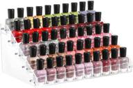 cq acrylic clear nail polish organizer and storage: 5 layer rack tabletop display stand for 45 bottles, 5 tier essential oils holder – perfect for professional nail salons logo