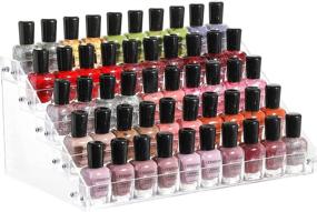 img 4 attached to Cq Acrylic Clear Nail Polish Organizer and Storage: 5 Layer Rack Tabletop Display Stand for 45 Bottles, 5 Tier Essential Oils Holder – Perfect for Professional Nail Salons