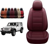 oasis auto 1997-2006 wrangler tj custom leather seat covers compatible with 1997 1998 1999 2000 2001 2002 wrangler (1997-2002 wrangler logo