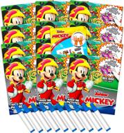 disney mickey mouse imagine ink coloring book set with tattoos - 12 pack party favors bundle for girls and boys, no mess coloring books featuring mickey mouse logo