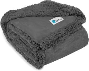 img 4 attached to 🐾 Waterproof Dog Blanket for Bed, Couch, Sofa - Large Dogs, Puppies - Sherpa Fleece Pet Blanket | Furniture Protector, Reversible Microfiber | PetAmi