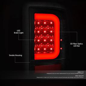 img 3 attached to 🚗 DNA Motoring TL-DRAM09-LED-3D-BK-SM-G2 Пара черных задних фонарей с закопченными линзами и 3D-дизайном полосы подходят для 2010-2017 Ram 1500 2500 3500