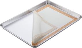 img 2 attached to 🍪 Набор Ayesha Curry Nonstick Bakeware: идеальный 13x18 дюймовый серебряный противень для печенья и силиконовый коврик для выпечки