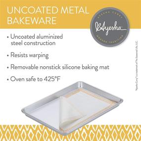 img 3 attached to 🍪 Набор Ayesha Curry Nonstick Bakeware: идеальный 13x18 дюймовый серебряный противень для печенья и силиконовый коврик для выпечки