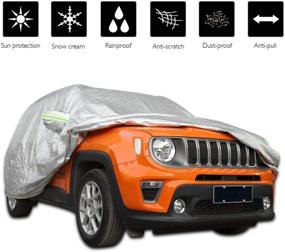 img 4 attached to 🚗 JeCar Weatherproof Car Cover for Jeep Renegade - Protects from Rain, Snow, Hail, Sunshine - Fits Jeep Renegade 2015-2020 All Submodels