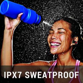 img 2 attached to 💦 BluePhonic Bluetooth Headphones - IPX7 Sweat Proof In-Ear Wireless Earbuds with Mic: Best Sports Earphones for Running, Gym, Workout - 8 Hour Battery, HD Stereo Sound Quality, Noise Cancelling Headsets