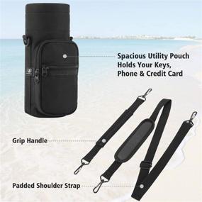 img 2 attached to 🧗 Barbarians Water Bottle Carrier: Adjustable Strap, 2 Pockets for Swell Bottles, Ideal for Hiking, Travel, Camping