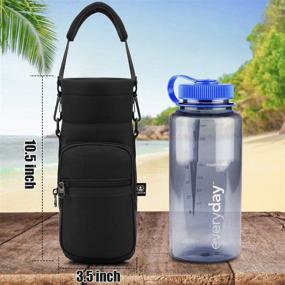 img 3 attached to 🧗 Barbarians Water Bottle Carrier: Adjustable Strap, 2 Pockets for Swell Bottles, Ideal for Hiking, Travel, Camping