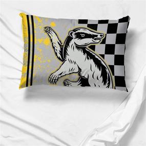 img 2 attached to Official Harry Potter Hufflepuff 1 Pack Pillowcase - Double-Sided Super Soft Bedding for Kids: A Magical Addition to Your Child's Bedroom