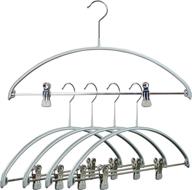 👖 reston lloyd euro series non-slip space saving clothes hanger pant bar with two clips for pants & skirts, style 40/pk, set of 5, silver - mawa логотип