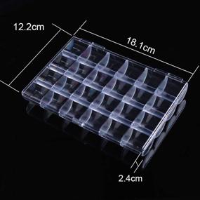 img 2 attached to 💅 BornBeauty 24-Slot Empty Clear Nail Art Decoration Storage Box: Nail Glitter, Rhinestone, Crystal Accessories Container