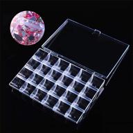 💅 bornbeauty 24-slot empty clear nail art decoration storage box: nail glitter, rhinestone, crystal accessories container logo