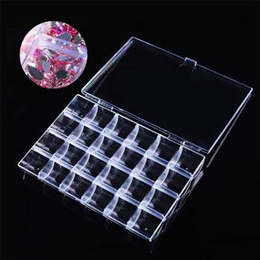 img 4 attached to 💅 BornBeauty 24-Slot Empty Clear Nail Art Decoration Storage Box: Nail Glitter, Rhinestone, Crystal Accessories Container