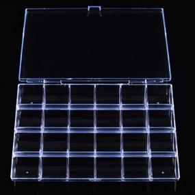 img 1 attached to 💅 BornBeauty 24-Slot Empty Clear Nail Art Decoration Storage Box: Nail Glitter, Rhinestone, Crystal Accessories Container