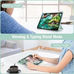 img 1 attached to 📱 Fintie Hybrid Slim Case for iPad Pro 11-inch (3rd Generation) 2021 - [Built-in Pencil Holder] Shockproof Cover with Clear Transparent Back Shell, Compatible with iPad Pro 11" 2nd Gen 2020, Green