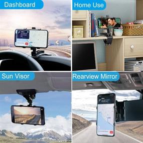 img 1 attached to 📱 360 Degree Rotation Dashboard Mount Car Phone Holder with Universal Clip Stand, CLZWiiN Cell Phone Stand for 4-7" Smartphones, iPhone, Samsung Galaxy, and More