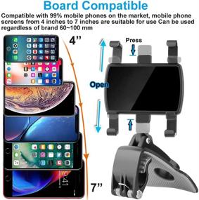 img 2 attached to 📱 360 Degree Rotation Dashboard Mount Car Phone Holder with Universal Clip Stand, CLZWiiN Cell Phone Stand for 4-7" Smartphones, iPhone, Samsung Galaxy, and More