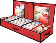 🎁 baleine wrapping paper storage organizer: durable 40" oxford fabric gift wrap storage bag with flexible partitions, pockets, and holiday accessories логотип