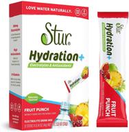 stur electrolyte hydration powder - high antioxidants, b vitamins, sugar free, non-gmo - daily hydration, workout recovery, wellness & more - naturally delicious fruit punch (96 packets) logo