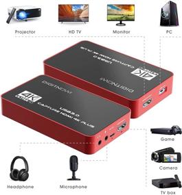 img 2 attached to 🎥 Карта захвата видео DIGITNOW 4K Plus с USB3.0 HDMI, с минимальной задержкой и прохождением без задержек, оптимально подходит для трансляций на YouTube, записи в OBS, PS4/PS5, Xbox и Nintendo Switch