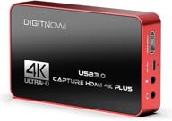 🎥 карта захвата видео digitnow 4k plus с usb3.0 hdmi, с минимальной задержкой и прохождением без задержек, оптимально подходит для трансляций на youtube, записи в obs, ps4/ps5, xbox и nintendo switch логотип